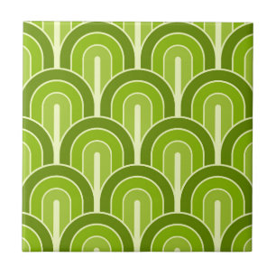 Retro Gradated Geometric Fan Pattern Tile