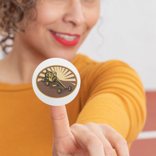 Retro Grader Classic Round Sticker
