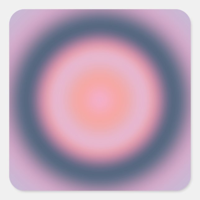 Retro Gradient Lavender Purple Lilac Abstract Aura Square Sticker (Front)
