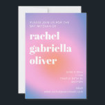 Retro Gradient Pink Lavender Purple Bat Mitzvah  Invitation<br><div class="desc">Trendy Retro Gradient Pink and Lavender Purple Bat Mitzvah Invitation</div>