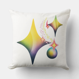 Retro Gradient Sparkles Cosmic Vector Cushion