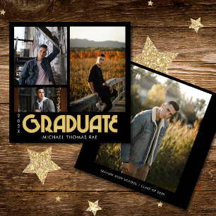 Retro Graduate Multi Photo Invitation