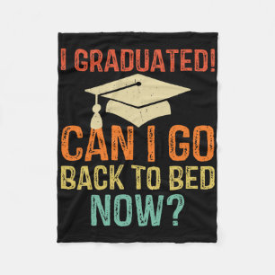 Retro Graduation Can I Go Ck To Bed Now College Gi Fleece Blanket