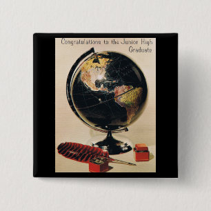 Retro Graduation Card 15 Cm Square Badge
