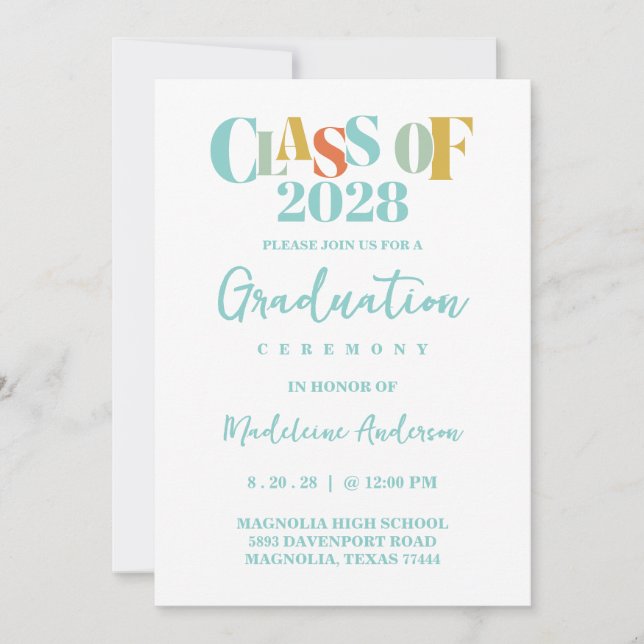 Retro Graduation Ceremony  Invitation (Front)