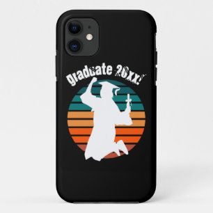 Retro Graduation Graduate Jumping for Joy Rainbow Case-Mate iPhone Case