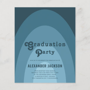 Retro Graduation Party Blue Budget Flyer
