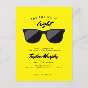 Retro Graduation Party Future is Bright Postcard
