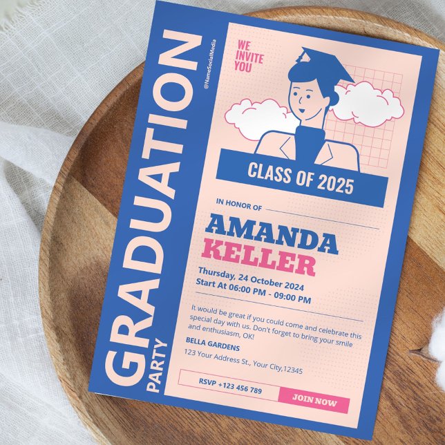 Retro Graduation Party Invitation (Creator Uploaded)