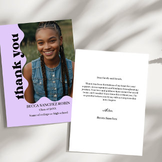 Retro graduation  thank you card