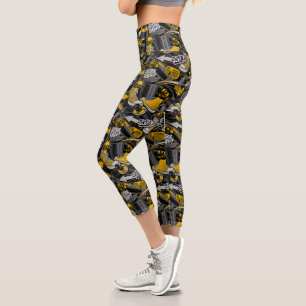 Retro Graffiti Urban Street Pattern Capri Leggings
