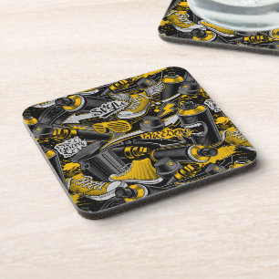 Retro Graffiti Urban Street Pattern Coaster