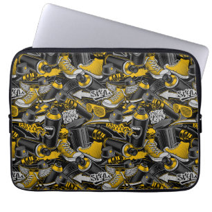 Retro Graffiti Urban Street Pattern Laptop Sleeve