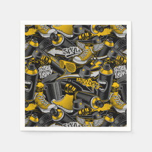 Retro Graffiti Urban Street Pattern Napkin