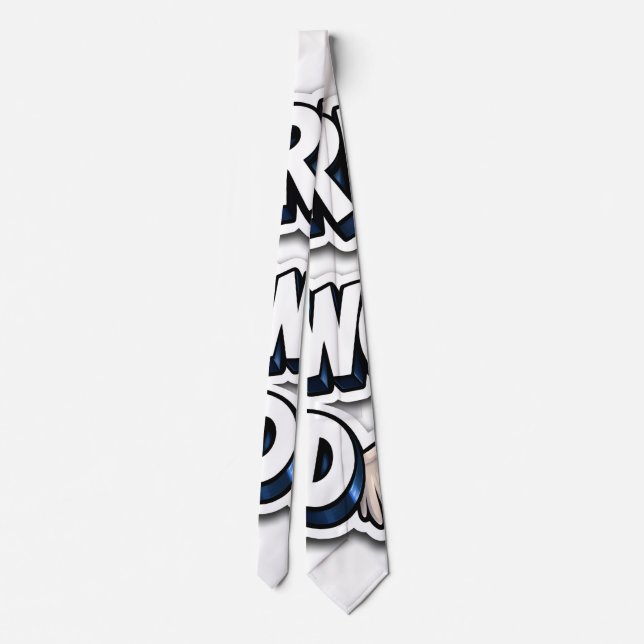 Retro graffiti word Angelwing 3-D typography neckt Tie (Back)
