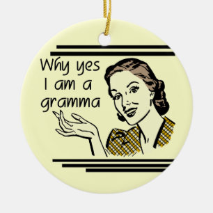 Retro Gramma T-shirts and Gifts Ceramic Tree Decoration