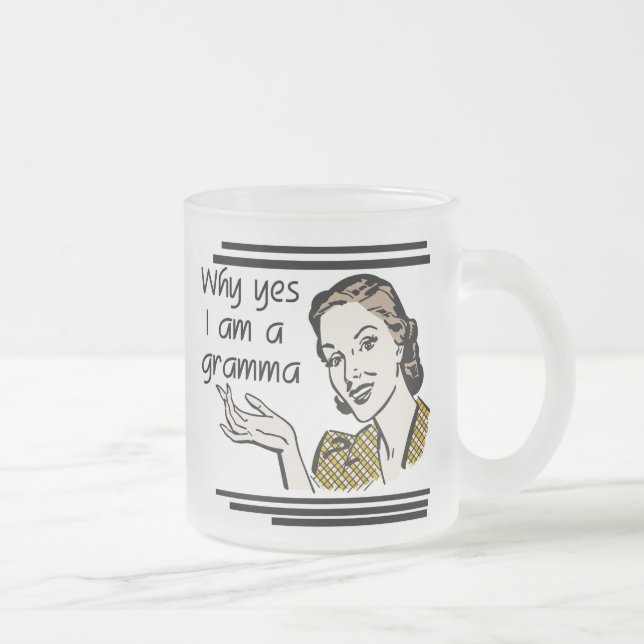 Retro Gramma T-shirts and Gifts Frosted Glass Coffee Mug (Right)