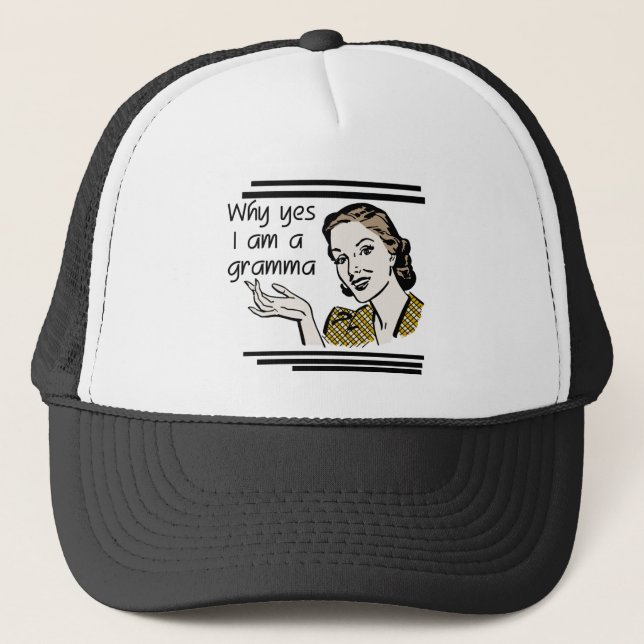 Retro Gramma T-shirts and Gifts Trucker Hat (Front)