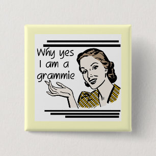 Retro Grammie T-shirts and Gifts 15 Cm Square Badge