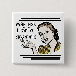 Retro Grammie T-shirts and Gifts 15 Cm Square Badge