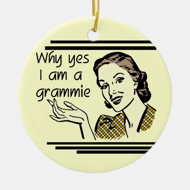 Retro Grammie T-shirts and Gifts Ceramic Tree Decoration (Front)