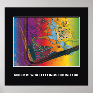 Retro gramophone music quote motivational poster