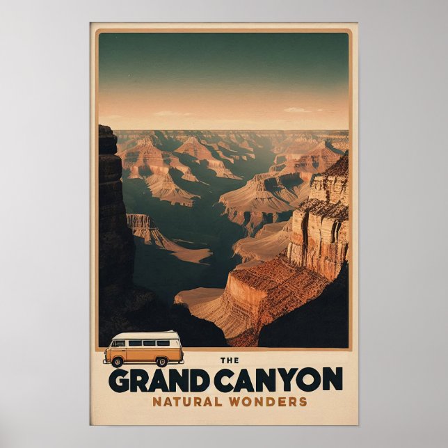 Retro Grand Canyon Adventure Poster (Front)