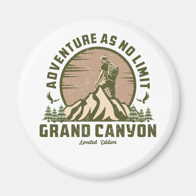 Retro Grand Canyon Hike Sunset Magnet (Front)