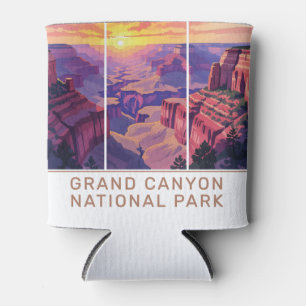 Retro Grand Canyon National Park Arizona Hiking Can Cooler