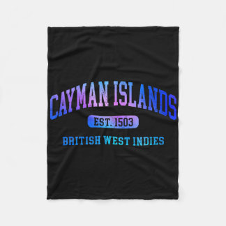 Retro Grand Cayman Islands Colorful Arch Text Souv Fleece Blanket
