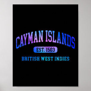 Retro Grand Cayman Islands Colorful Arch Text Souv Poster