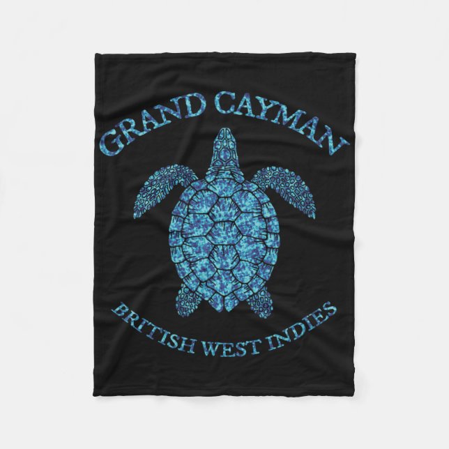 Retro Grand Cayman Islands Sea Turtle Graphic Vint Fleece Blanket (Front)