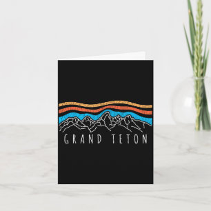 Retro grand teton national park wyoming vintage card