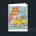 Retro Granddaughter Birthday Card<br><div class="desc">Vintage / Retro Birthday greeting card.  Adorable little girl and her puppy baking a cake!  Go to Dear Granddaughter's Birthday!  Beautiful vintage birthday card is a lovely daughter!</div>