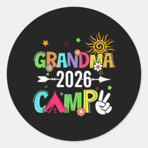 Retro Grandma Camp 2026 Grandma Nana Summer Classic Round Sticker