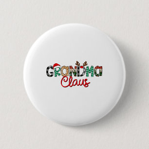Retro Grandma Claus Reindeer Christmas Matching Fa 6 Cm Round Badge