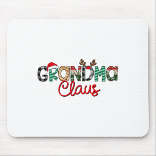 Retro Grandma Claus Reindeer Christmas Matching Fa Mouse Pad