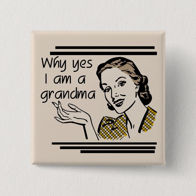 Retro Grandma T-shirts and Gifts 15 Cm Square Badge (Front)