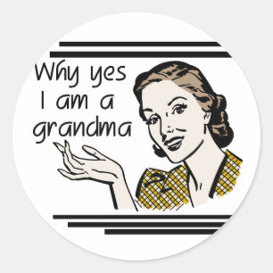 Retro Grandma T-shirts and Gifts Classic Round Sticker