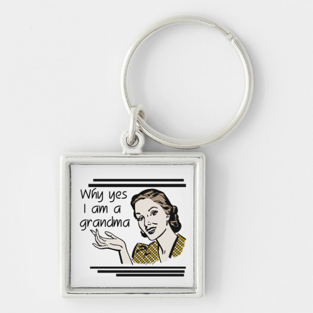 Retro Grandma T-shirts and Gifts Key Ring (Front)