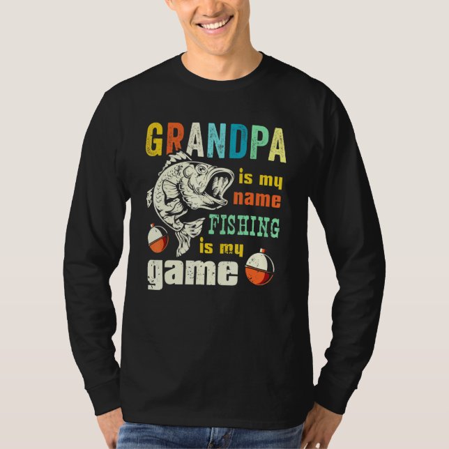 Retro Grandpa Bass Fisherman Bass Fishing Grandfat T-Shirt (Front)