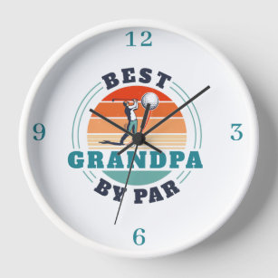 Retro Grandpa Birthday Golf Lover Clock
