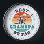 Retro Grandpa Birthday Retro Golf Grandfather Clock<br><div class="desc">Retro Best Grandpa By Par design you can customise for the recipient of this cute golf theme design. Perfect gift for Father's Day or grandfather's birthday. The text "GRANDPA" can be customised with any dad moniker by clicking the "Personalise" button above. Can also double as a company swag if you...</div>