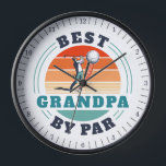 Retro Grandpa Birthday Retro Golf Grandfather Clock<br><div class="desc">Retro Best Grandpa By Par design you can customise for the recipient of this cute golf theme design. Perfect gift for Father's Day or grandfather's birthday. The text "GRANDPA" can be customised with any dad moniker by clicking the "Personalise" button above. Can also double as a company swag if you...</div>