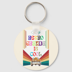 Retro Grandpa Is Cool Key Ring