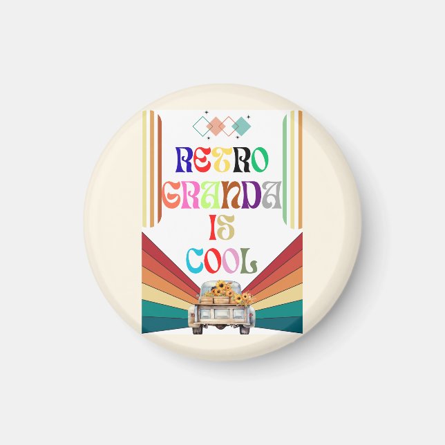 Retro Grandpa Is Cool Magnet (Front)
