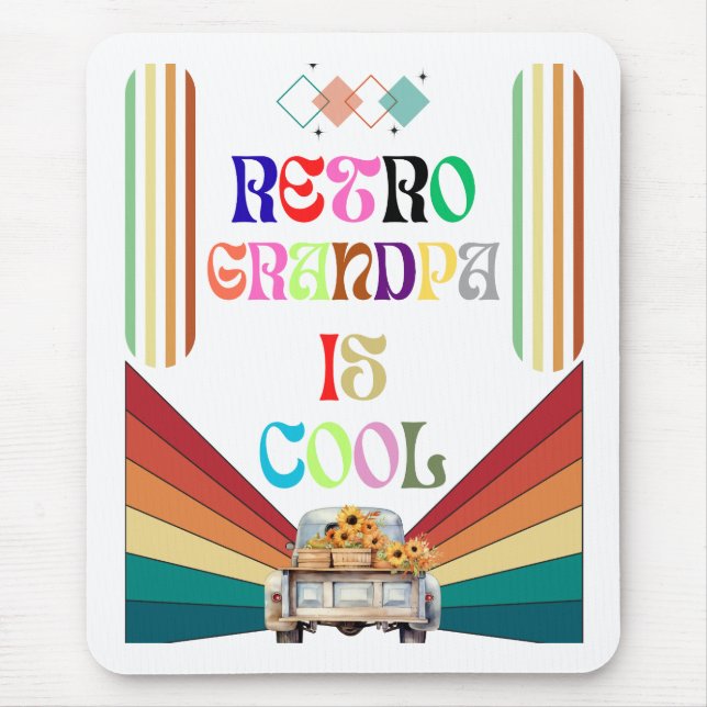 Retro Grandpa Is Cool Mouse Pad (Front)