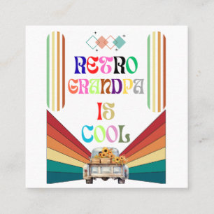 Retro Grandpa Is Cool Square Business Card