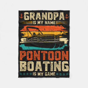 Retro Grandpa Pontoon Boat Captain Fleece Blanket