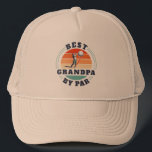 Retro Grandparents Day Best Grandpa By Par Golf Trucker Hat<br><div class="desc">Retro Best Grandpa By Par design you can customise for the recipient of this cute golf theme design. Perfect gift for Grandparents Day or grandfather's birthday. The text "GRANDPA" can be customised with any dad moniker by clicking the "Personalise" button.</div>